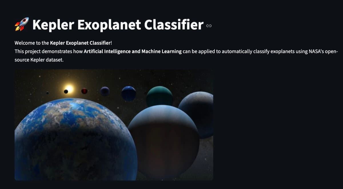 Exoplanet Classifier — ML App
